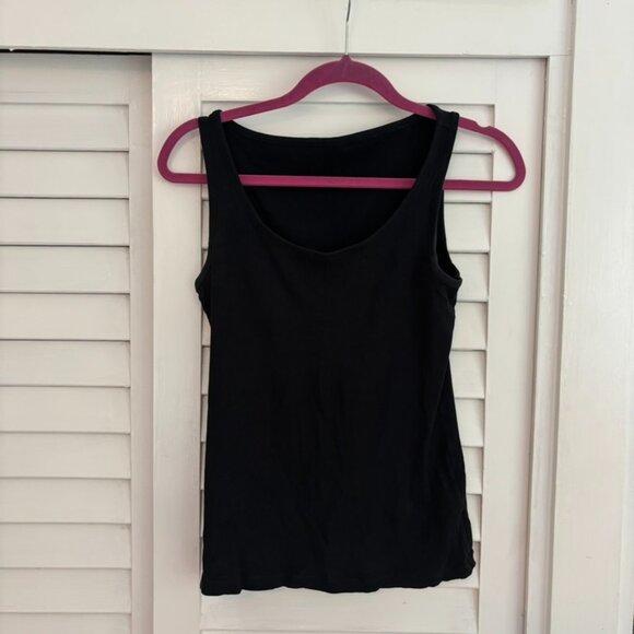 Lauren Ralph Lauren Navy Stretched Cotton Ribbed Tank Top, Size M - Picture 7 of 7